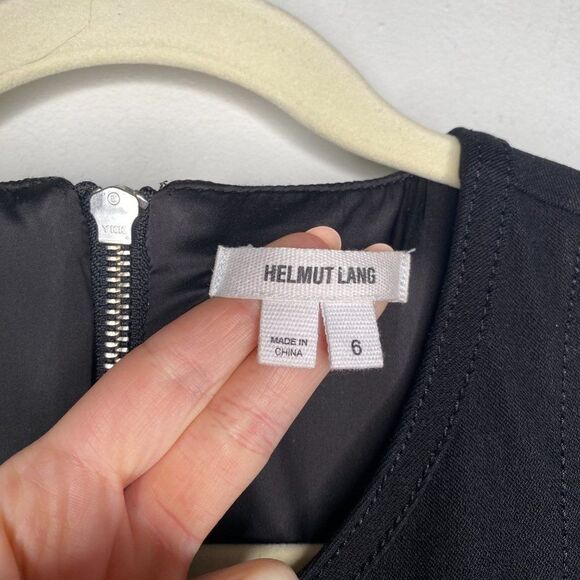 HELMUT LANG Black Midi Cutout Dress | Size: 6 - Picture 3 of 5